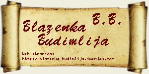 Blaženka Budimlija vizit kartica
